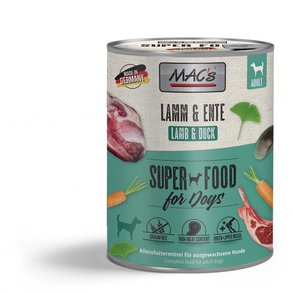 Macs Dog Lamm & Ente 800g. 1 Macs Dog Lamm & Ente 800g.